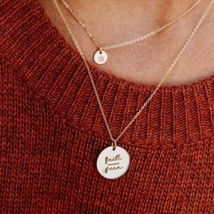 Faith/Fear Mantra Bohemian Charm Gift Necklace